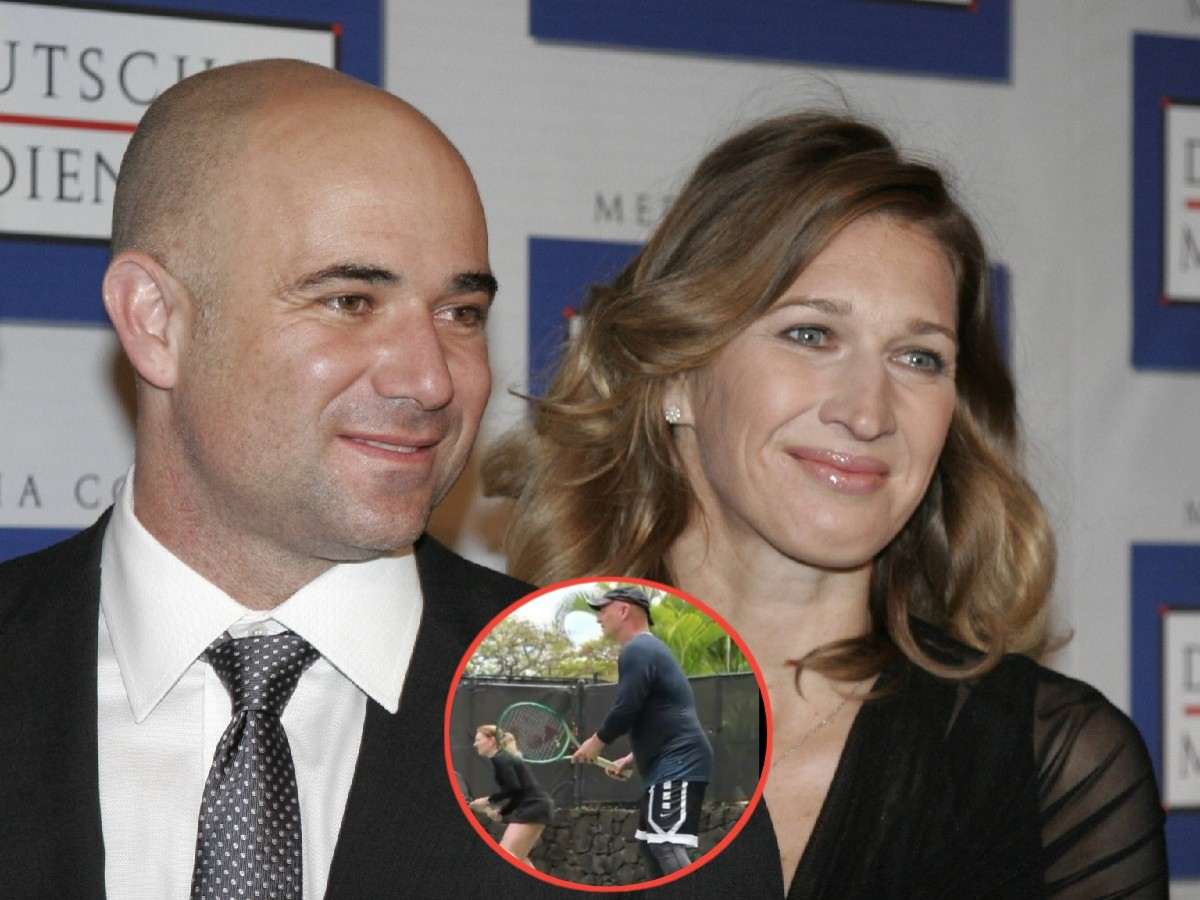 WATCH: Andre Agassi and Steffi Graf revamp ‘couple goals’ as they hit the tennis court years after retirement