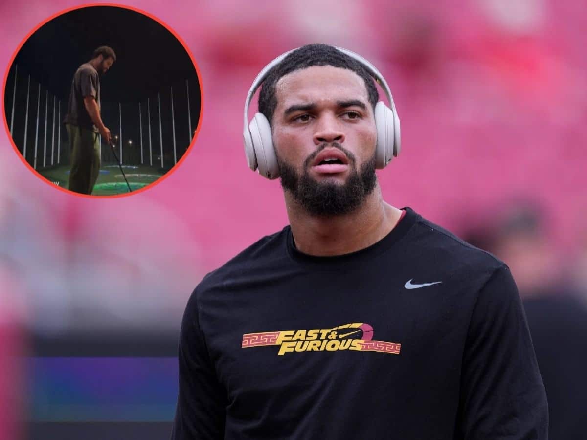 WATCH: “Why isn’t he watching film?” – Caleb Williams gets unnecessarily trolled on social media for playing golf at ‘Top Golf’ a few days before the all-important NFL Draft