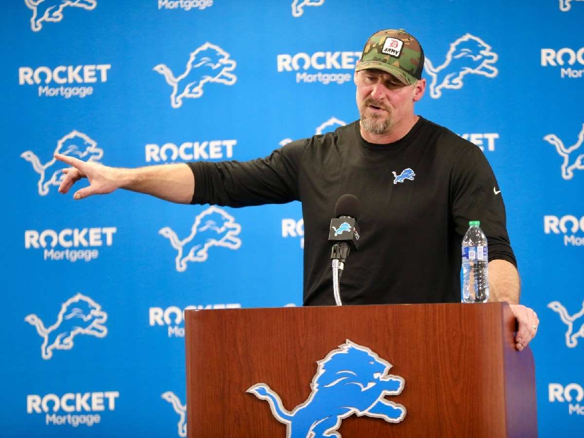 Lions front office pays tribute to Dan Campbell with retro jersey display at 2024 NFL Draft