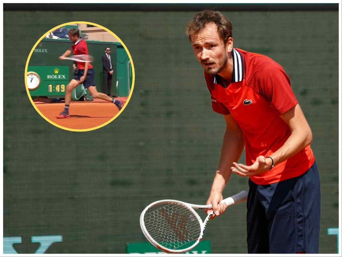 WATCH: “He can’t see,” Wild racquet throw and argument with chair umpire over wrong line call from frustrated Daniil Medvedev costs him the Monte Carlo quarterfinal spot