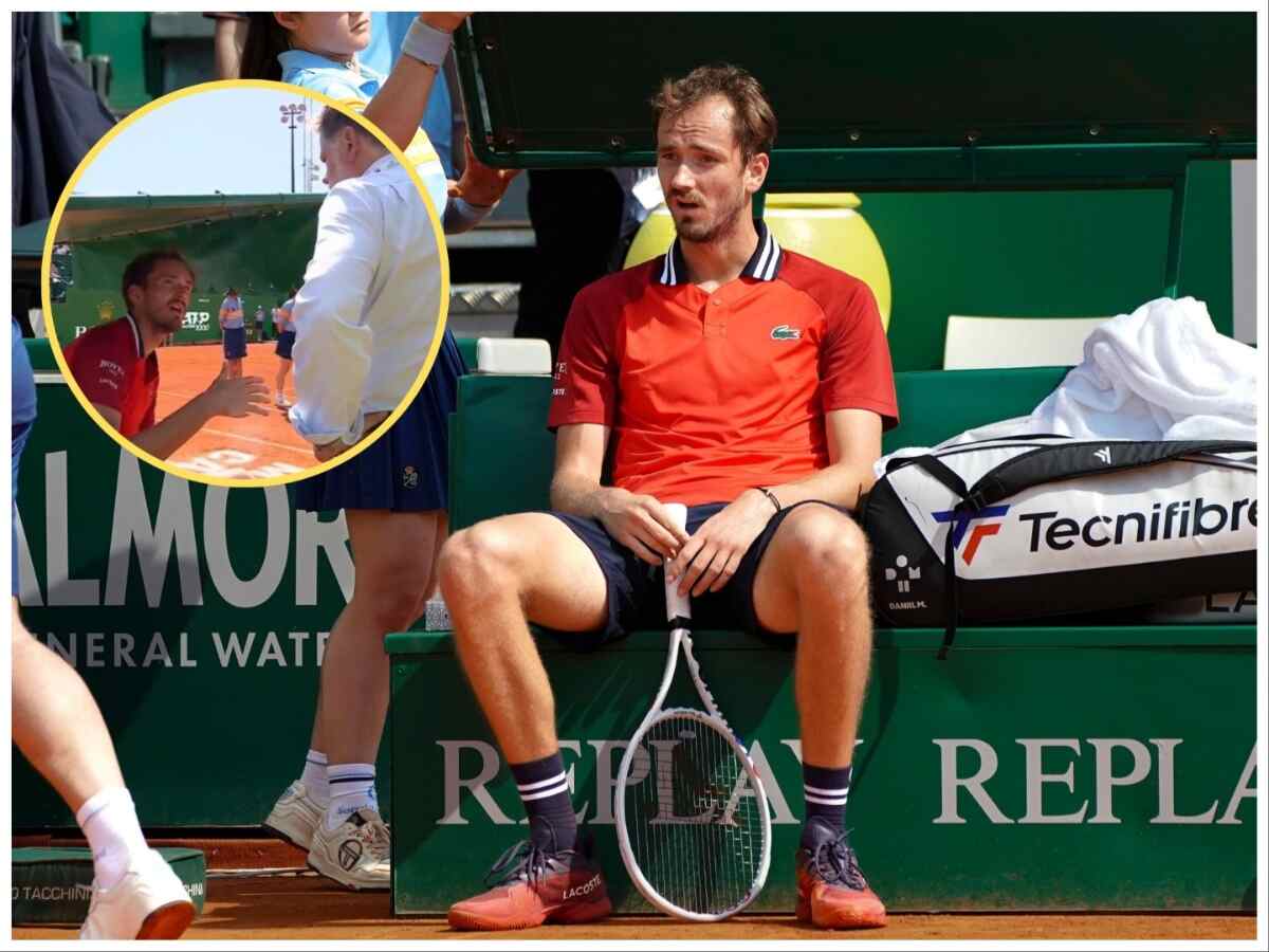 “He doesn’t need glasses because he doesn’t see anything,” Daniil Medvedev rages at the chair umpire yet AGAIN as frustration boils over a wrong line call