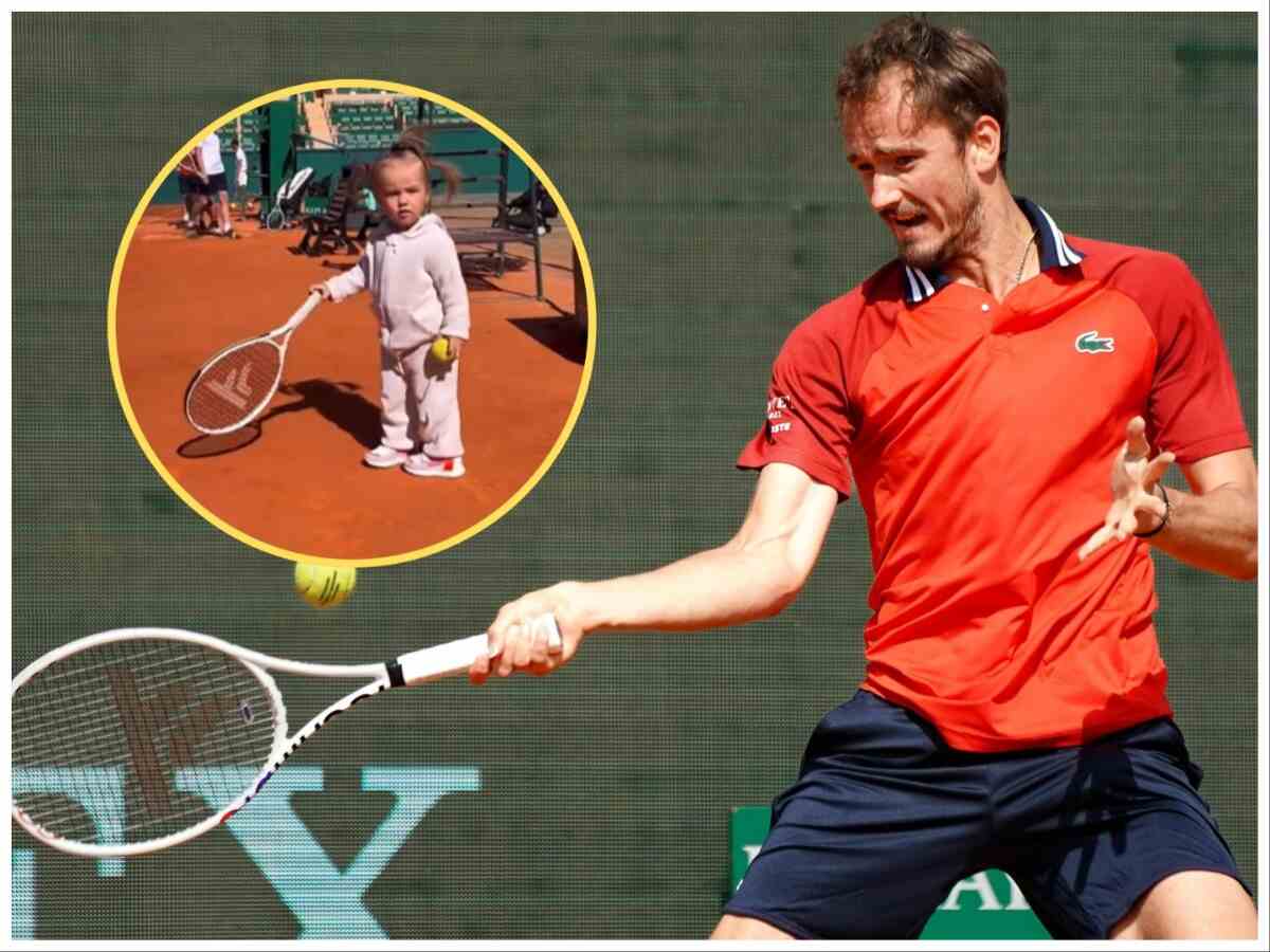 WATCH: “Mixed double team up with Rafa Jr.” Fans left in awe as Daniil Medvedev’s daughter is daddy’s little competition for the clay season! 