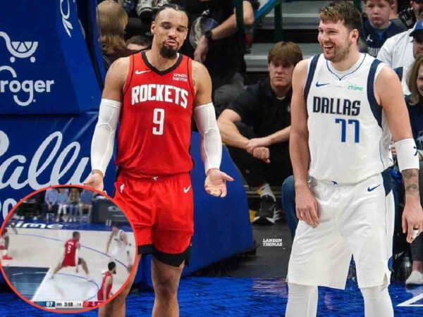 Dillion Brooks (Left) and Luka Doncic (Right)