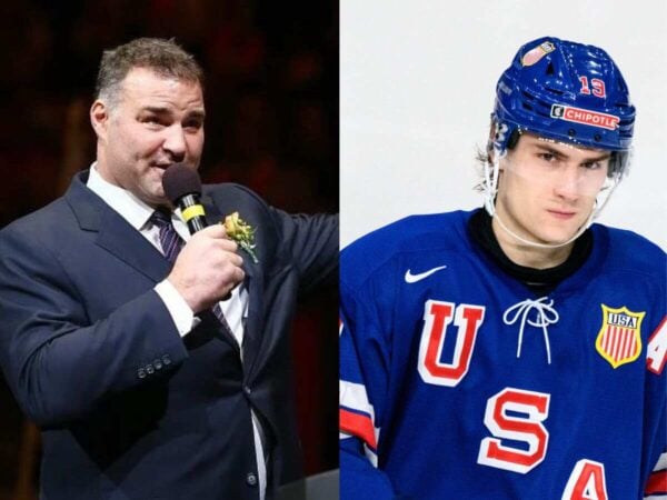 Eric Lindros and Cutter Gauthier [Image Credit: Celebrity Net Worth/Imago]