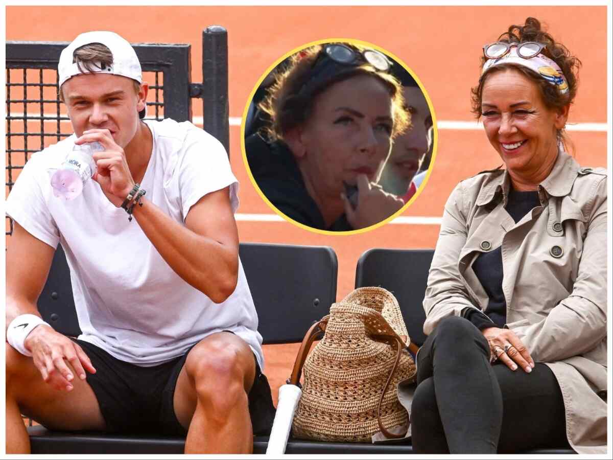 WATCH: Holger Rune’s mom bizarrely caught vaping during her son’s Round of 16 clash against Grigor Dimitrov in Monte Carlo