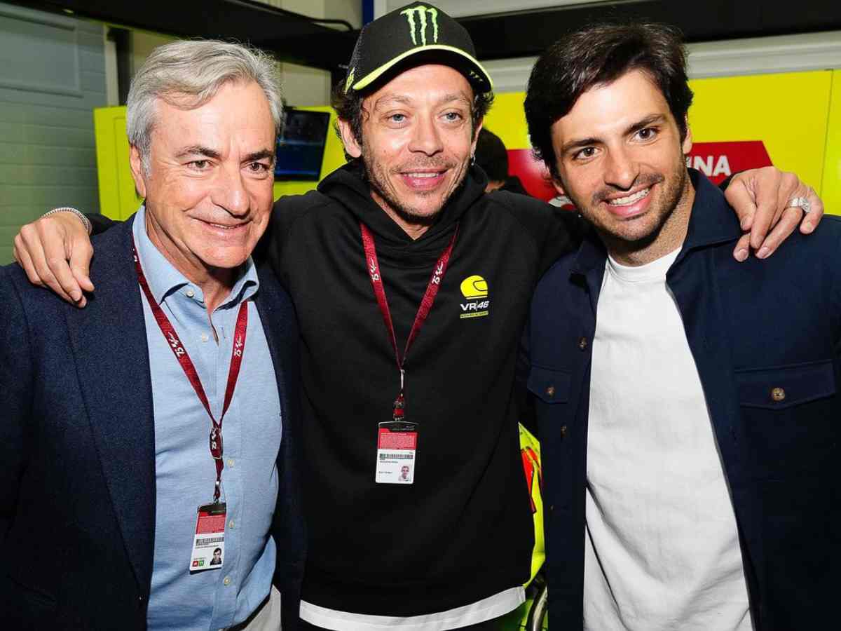 Carlos Sainz Jr., Carlos Sainz Sr. and Valentino Rossi (via MotoGP).