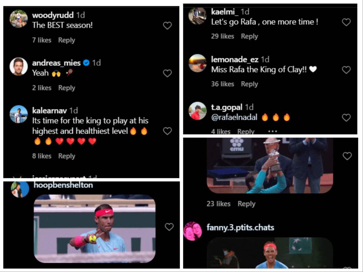 Instagram comments on Nadal