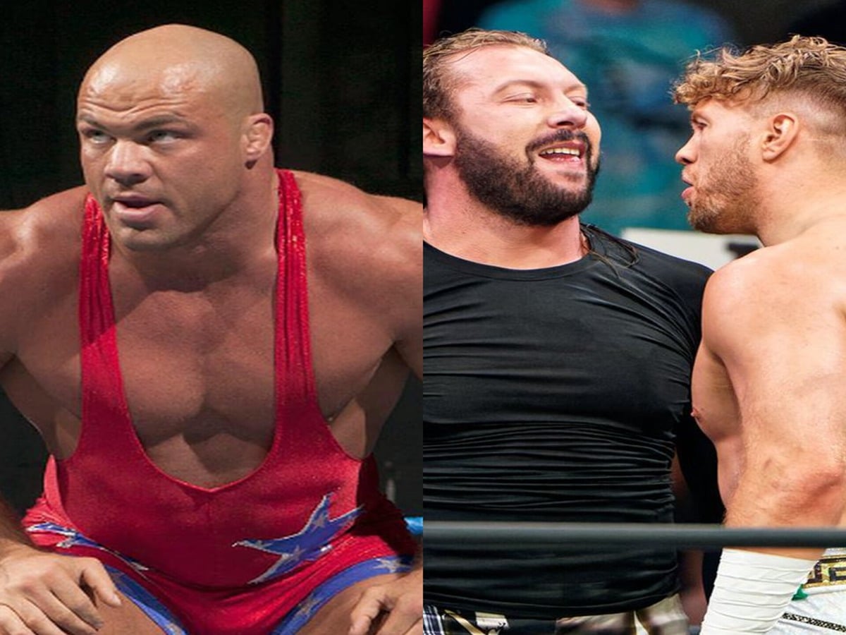 Kurt Angle, Kenny Omega, and Will Ospreay 