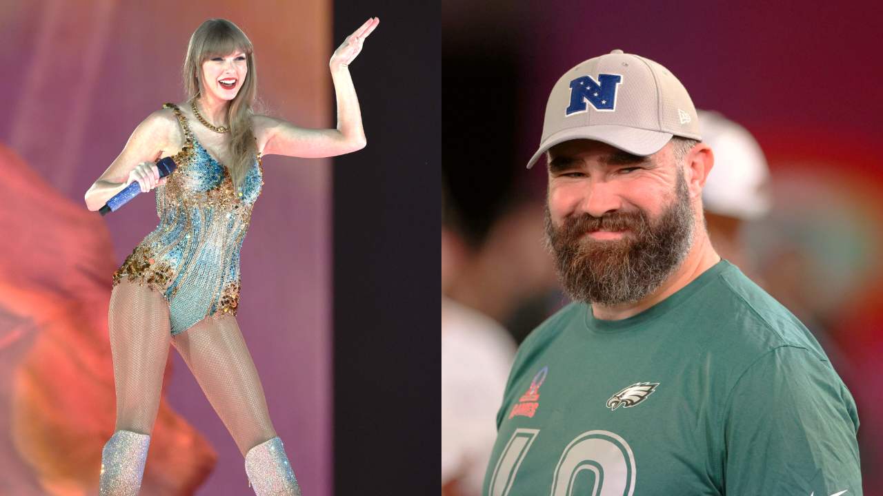 Announcer bizarrely addresses Jason Kelce as Taylor Swift’s ‘brother-in-law’ during shocking WrestleMania appearance in Philly