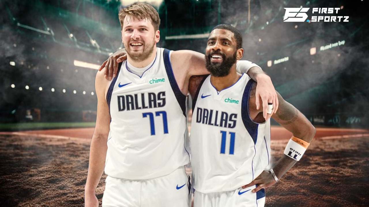 Kyrie Irving reacts to wholesome embrace with Luka Doncic after combining for 85 points in OT win