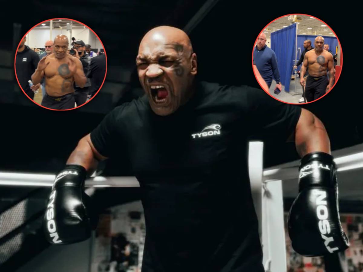 “Show you what you’re betting on!” Mike Tyson flaunts his physique by ...