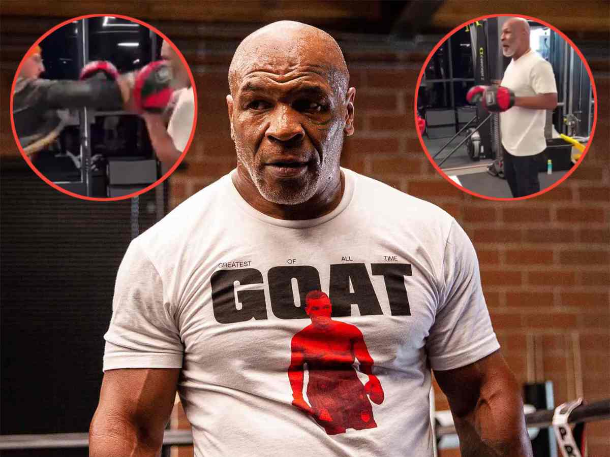 “Gonna f**k them up!” Mike Tyson warns fan after almost being hit in the face during pad work