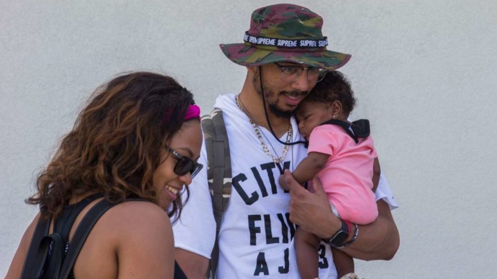 Mookie Betts, Brianna Hammonds and their daughter