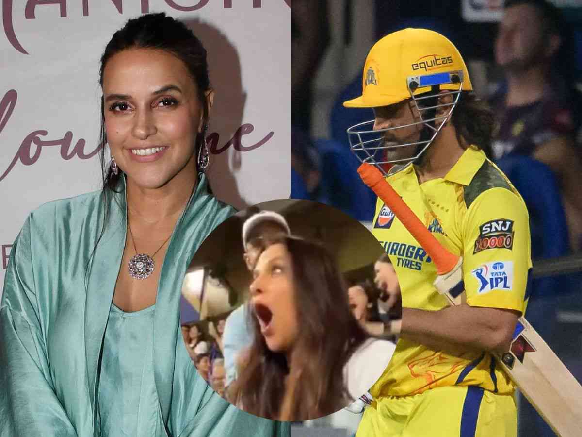 WATCH: “Overacting ki dukaan”- Neha Dhupia’s reaction to MS Dhoni’s 3 consecutive sixes for CSK goes viral, fans react