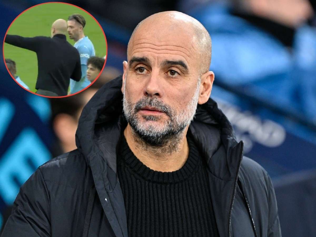 WATCH: Agitated Pep Guardiola spotted having an intense conversation with Jack Grealish after 0-0 outing against Arsenal