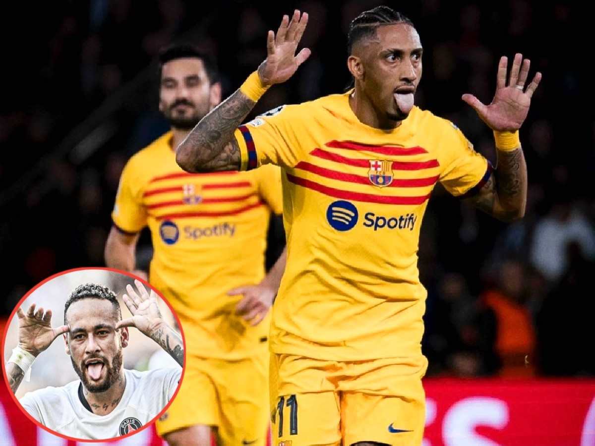 ‘Cold’ Raphinha pulls up Neymar’s iconic celebration after scoring against Brazilian’s ex-team PSG