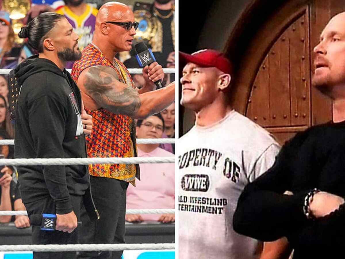 Roman Reigns, The Rock. John Cena, and Steve Austin