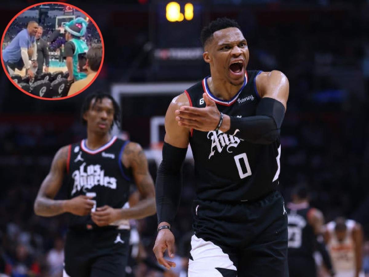 WATCH: Russell Westbrook gets HEATED with Hornets fan for disrespecting family name