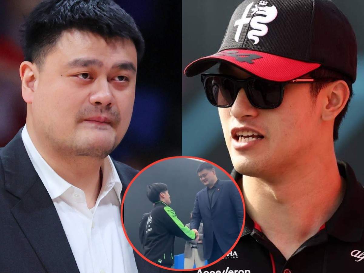 WATCH: 7’6″ NBA legend Yao Ming towers over F1 driver Zhou Guanyu as the two are spotted at the Chinese GP