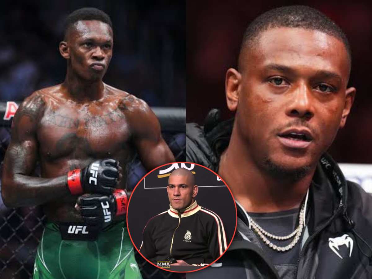 
Alex Pereira reacts to Jamahal Hill and Israel Adesanya's interaction