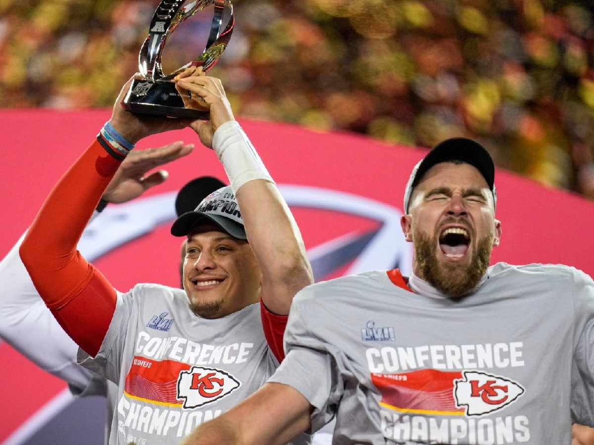 Patrick Mahomes' outrageous reaction to Travis Kelce signing a record-breaking deal with the Chiefs breaks the internet