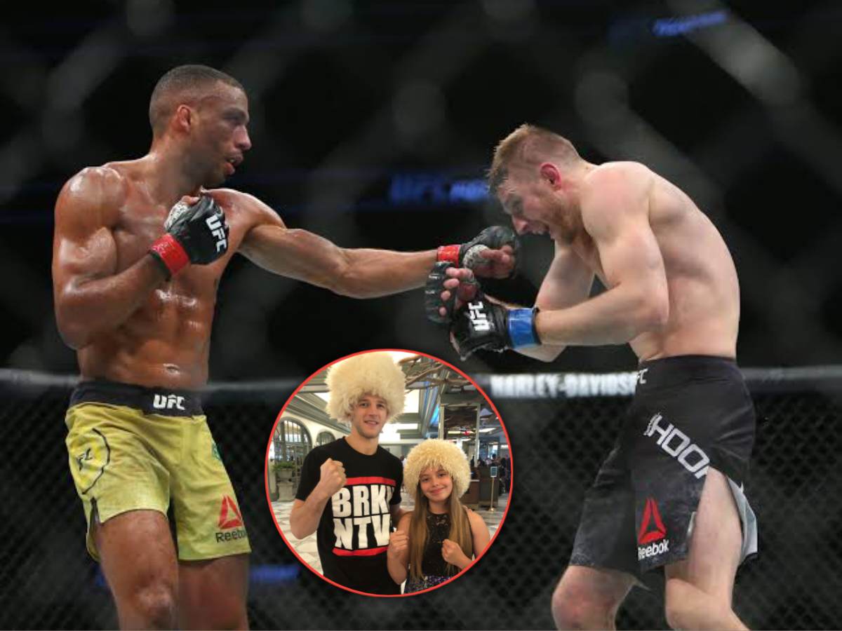 Dan Hooker mocks Edson Barboza by wearing a papakha