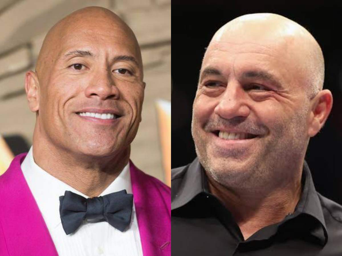 Joe Rogan trains with Dwayne Johnson in his gym 
