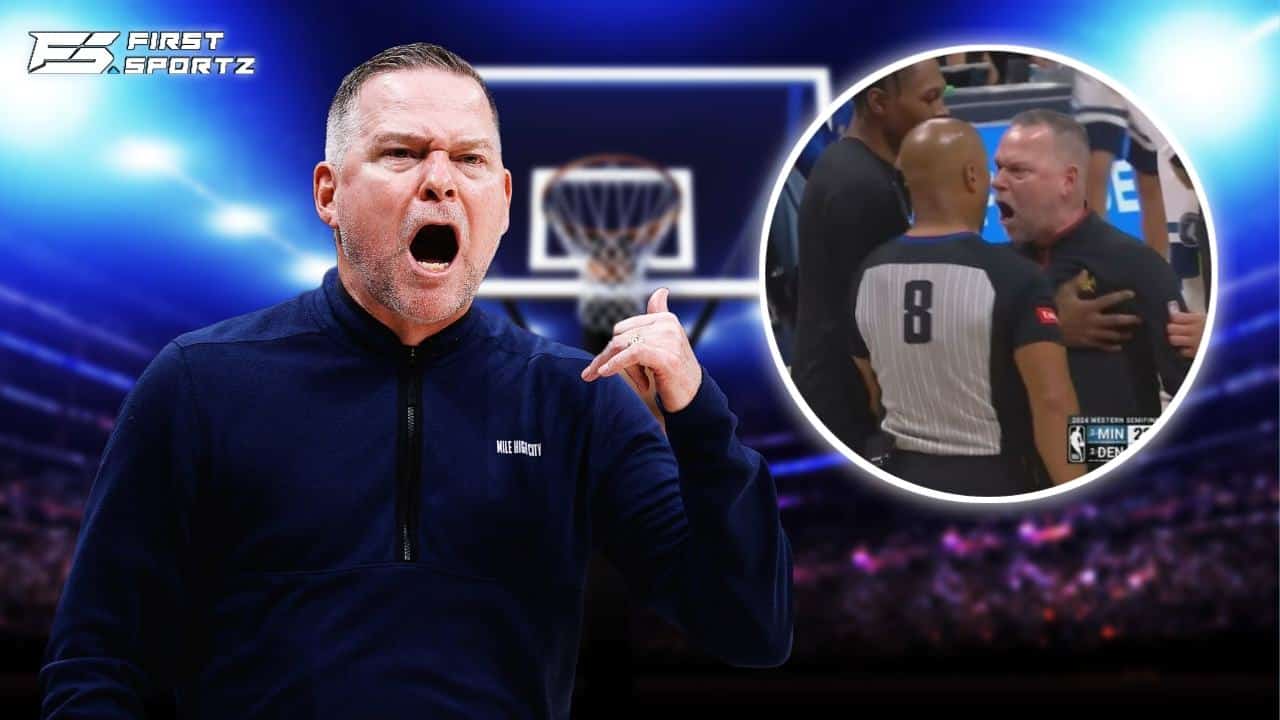 Michael Malone goes BERSERK and rushes referee over controversial foul call in Nuggets blowout game