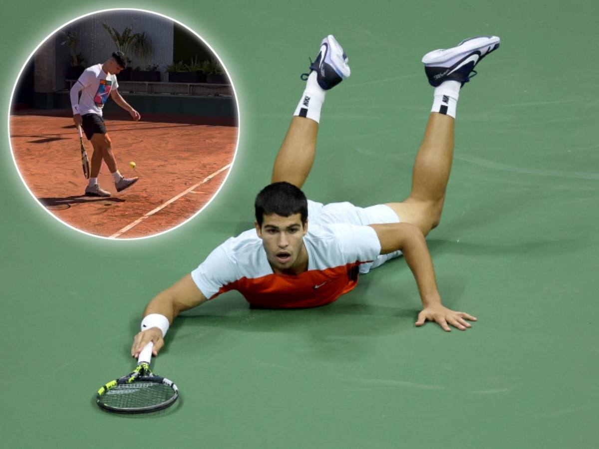 WATCH: Carlos Alcaraz showcases incredible talent to hit a serve while juggling the ball with his legs