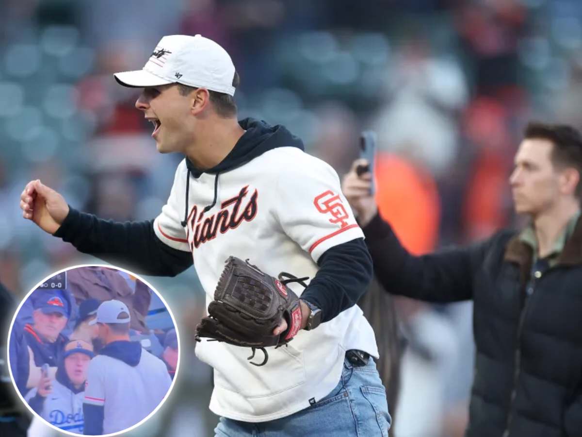 WATCH: 49ers’ Brock Purdy, who threw the first pitch, bizarrely walks right past a Dodgers fan wanting a photo moments after clicking a picture with Giants fan