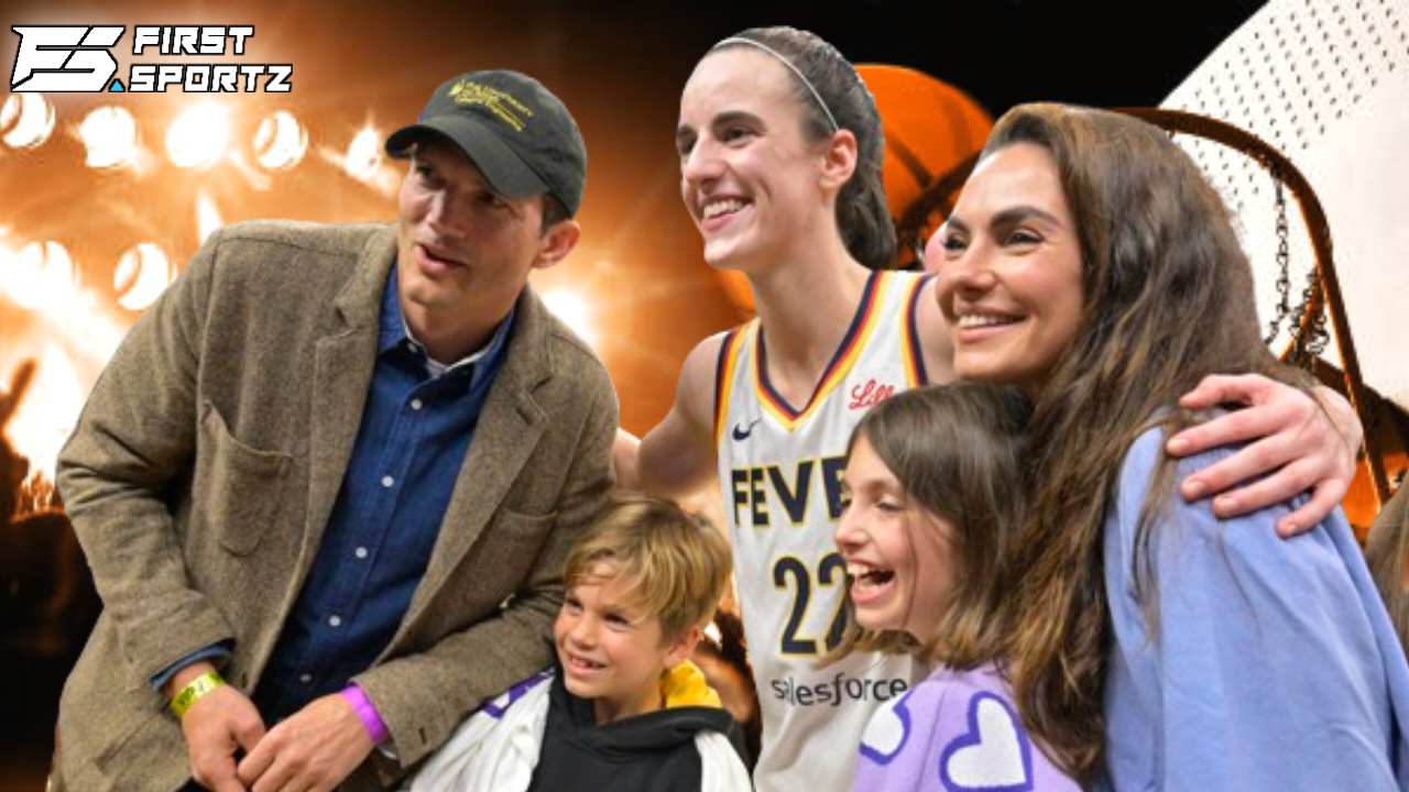 “She really has every celebrity fan girling over her!” – Caitlin Clark hugging Hollywood stars Ashton Kutcher and Mila Kunis after 1st WNBA win has fans in AWE