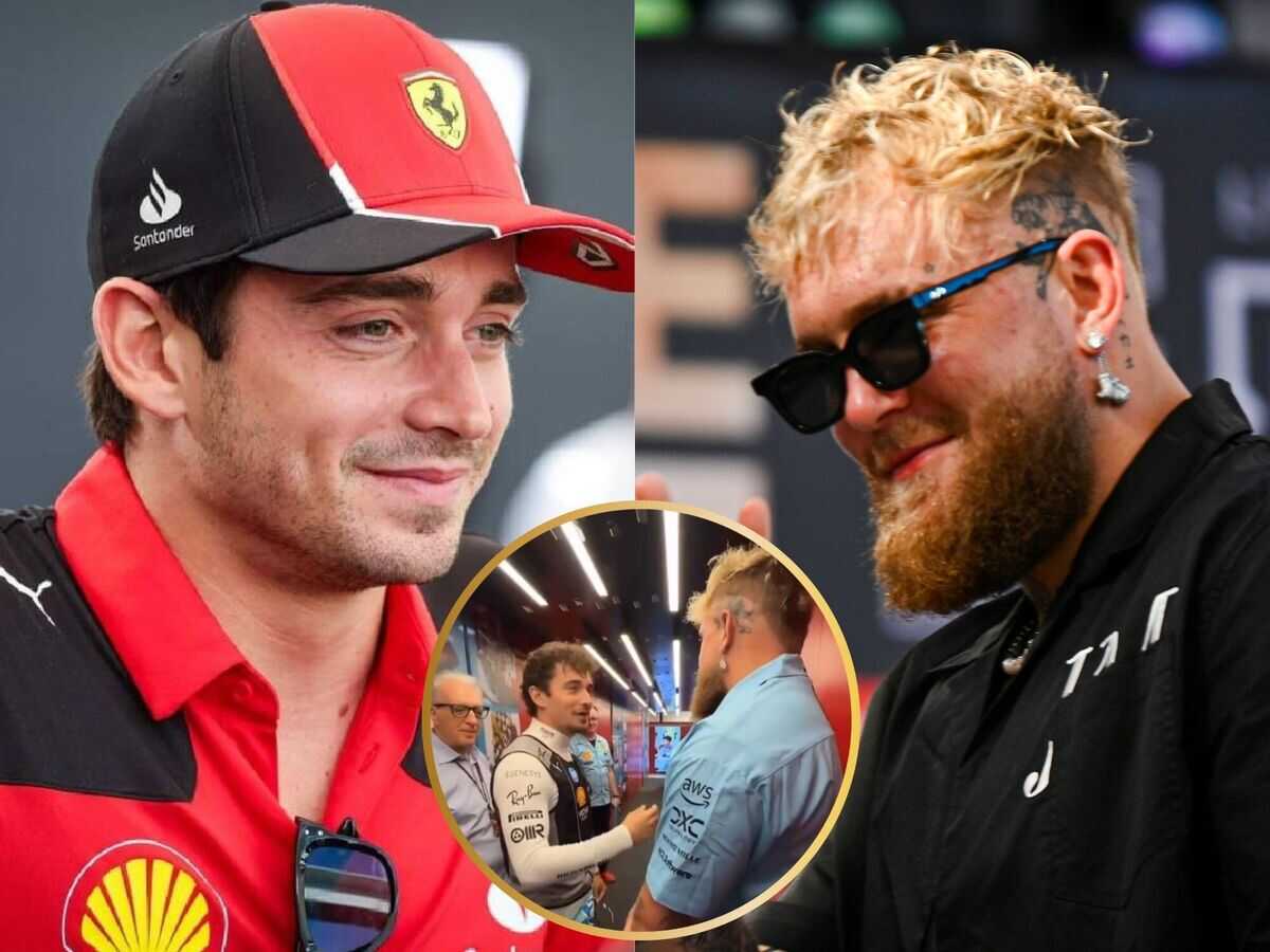 WATCH: “I saw one of your videos” – Charles Leclerc meets Controversial YouTuber Jake Paul who is set to fight Mike Tyson