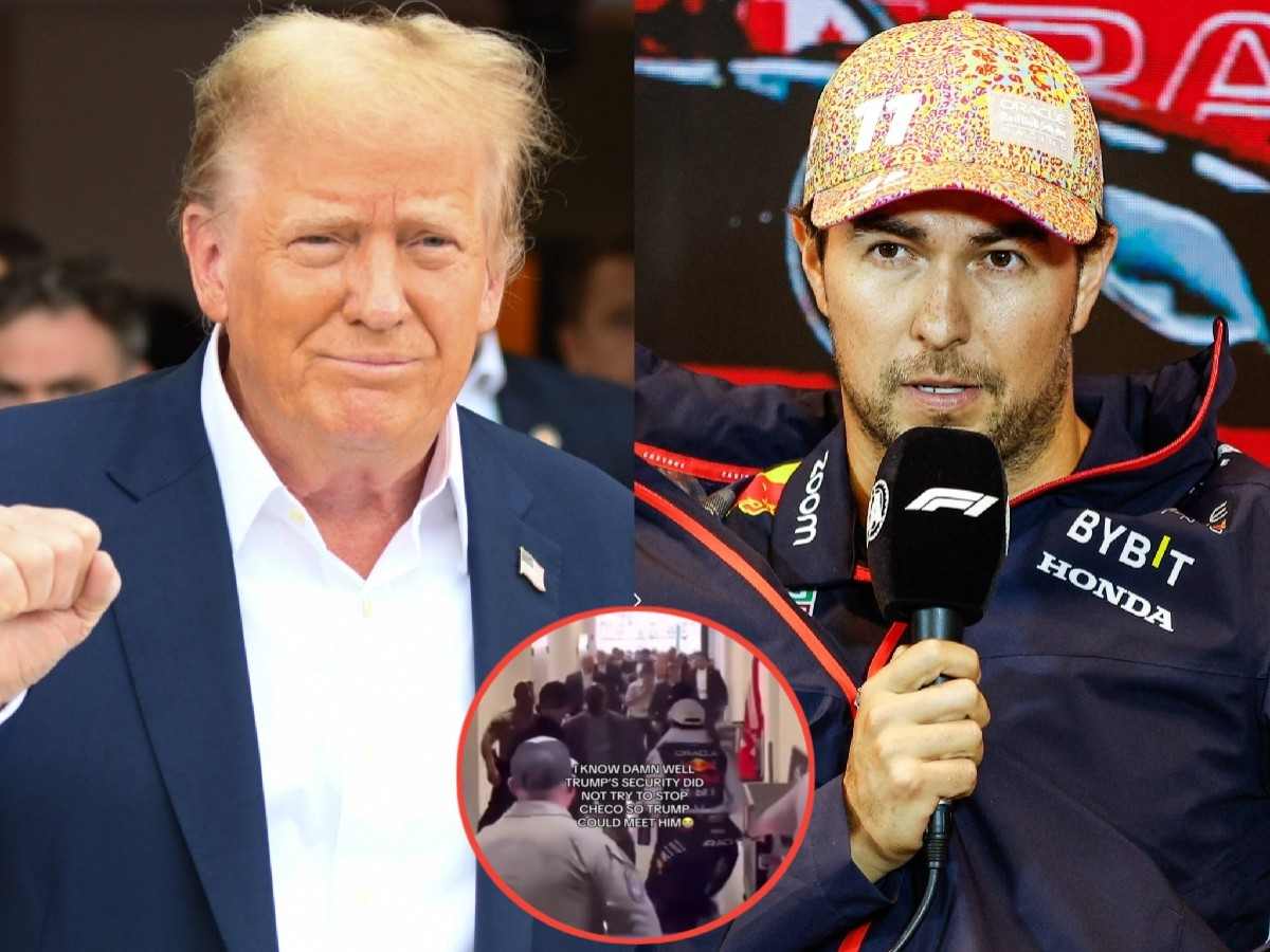 WATCH: Ex-US President Donald Trump’s security detail hilariously tries to stop Sergio Perez at the Miami GP