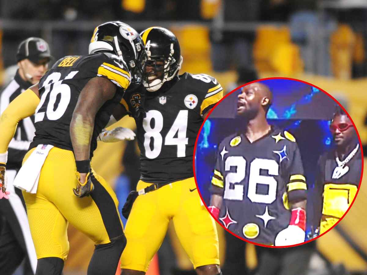 Antonio Brown walks out with Le’Veon Bell for his ‘hyped up’ fight against Tristan Hamm