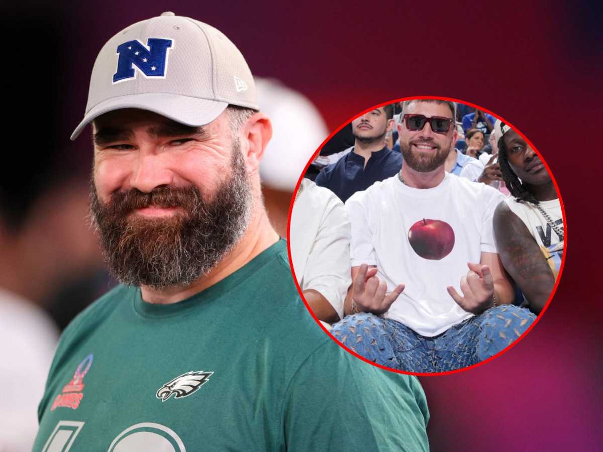 Jason Kelce has a witty ‘3-word’ response to fans implying Taylor Swift’s involvement in Travis Kelce’s bizarre ripped jeans during Mavs game