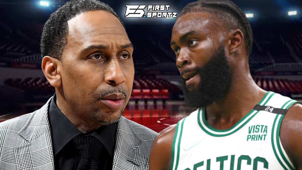 Stephen A. Smith REFUSES to reveal sources for claims after confronted by Jaylen Brown