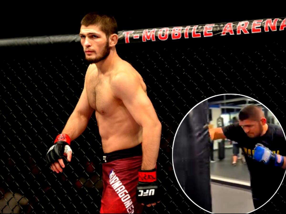 “Gotta pay those taxes” – Khabib Nurmagomedov’s routine on heavy-bag has fans going WILD before UFC 302