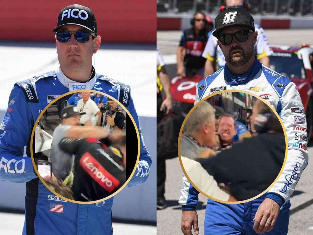 WATCH: Ricky Stenhouse Jr. sucker punches Kyle Busch during heated confrontation at North Wilkesboro