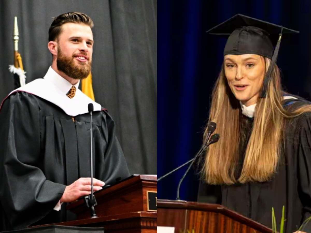 Jason Kelce’s wife Kylie gives an ‘authoritative’ graduation speech in contrast to Harrison Butker’s controversial comments