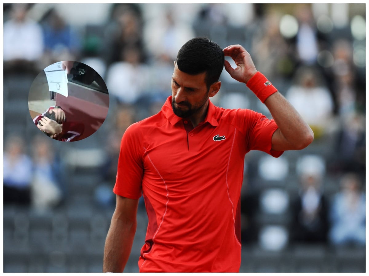 WATCH: Novak Djokovic taken to the hospital after getting hit in the head by a metal water bottle