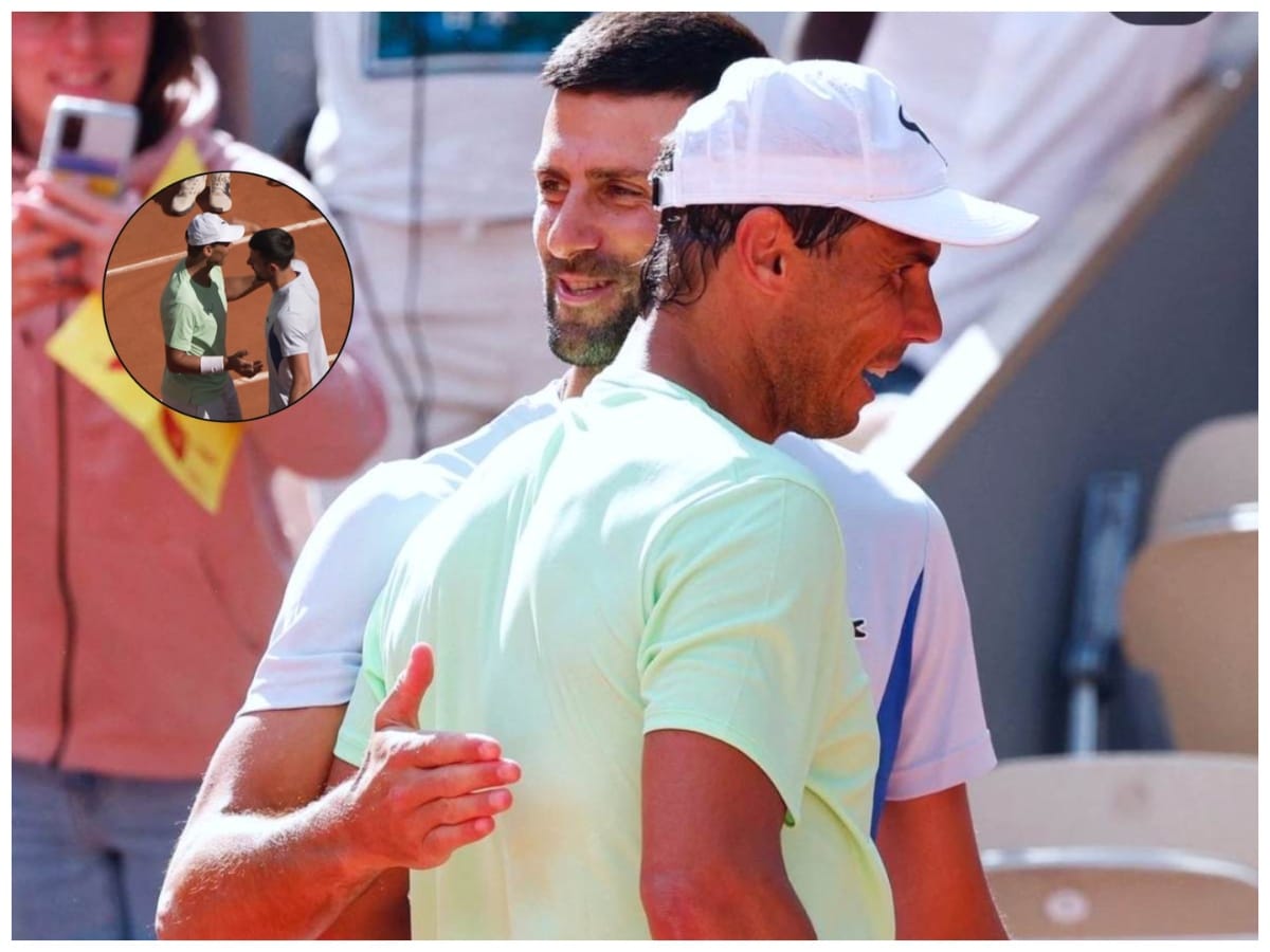 WATCH: “That’s a lot of titles in one shot,” Rafael Nadal & Novak Djokovic embrace a hug at Roland Garros