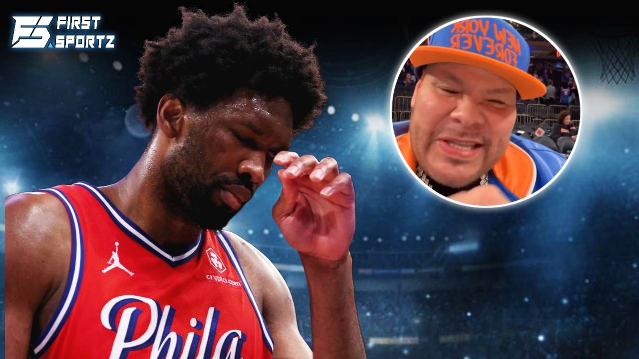 WATCH: Fat Joe bizarrely claims his hand stinks after dapping up Joel Embiid in MSG