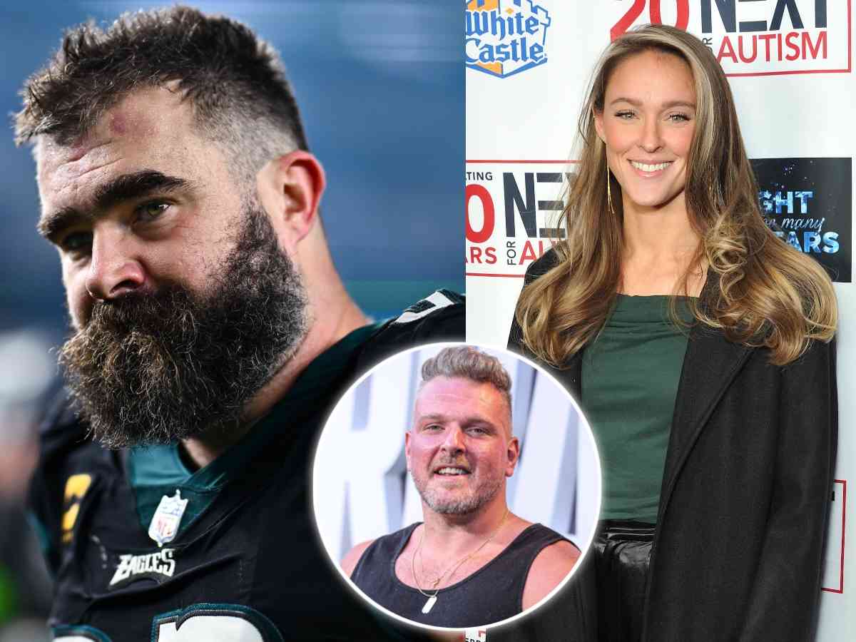 “Classic white bi**h s***!” Pat McAfee hails Jason Kelce’s wife Kylie for fitting response to a disrespectful fan who threw a tantrum after they refused to take a photo with her