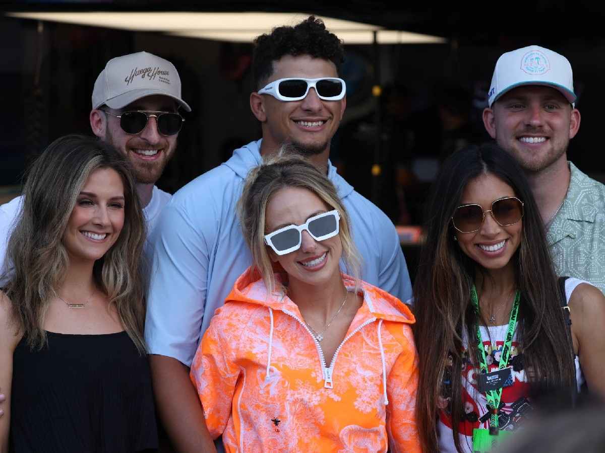 WATCH: Patrick Mahomes spotted getting cozy with wife Brittany in funky white shades at the Miami Grand Prix