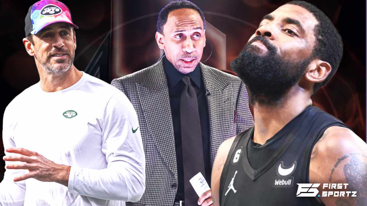 After BRUTALLY berating Kyrie Irving for vaccine stance, Stephen A. Smith bizarrely defends Aaron Rodgers