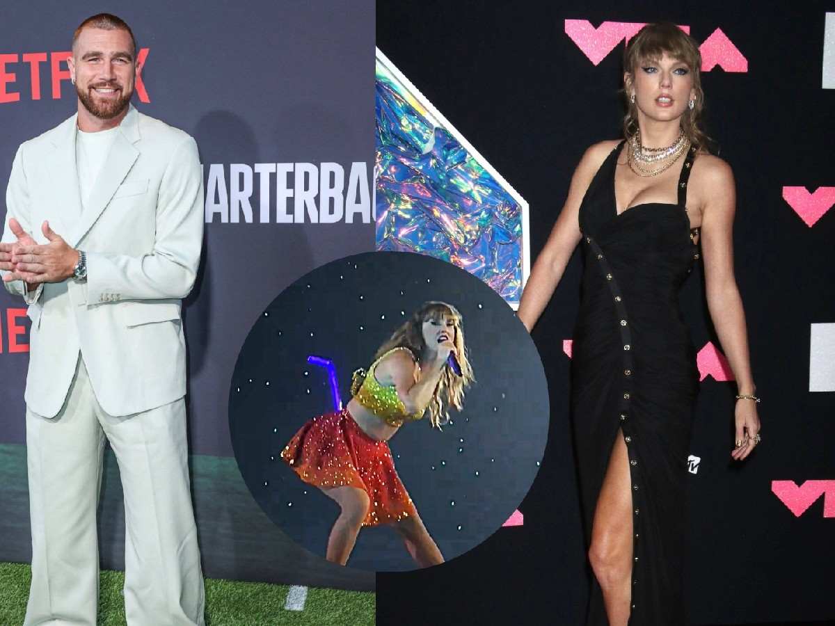 Madly in love, Taylor Swift blows a kiss to boyfriend Travis Kelce while performing ‘Blank Space’ symbolically during her ’87th’ Eras Tour concert