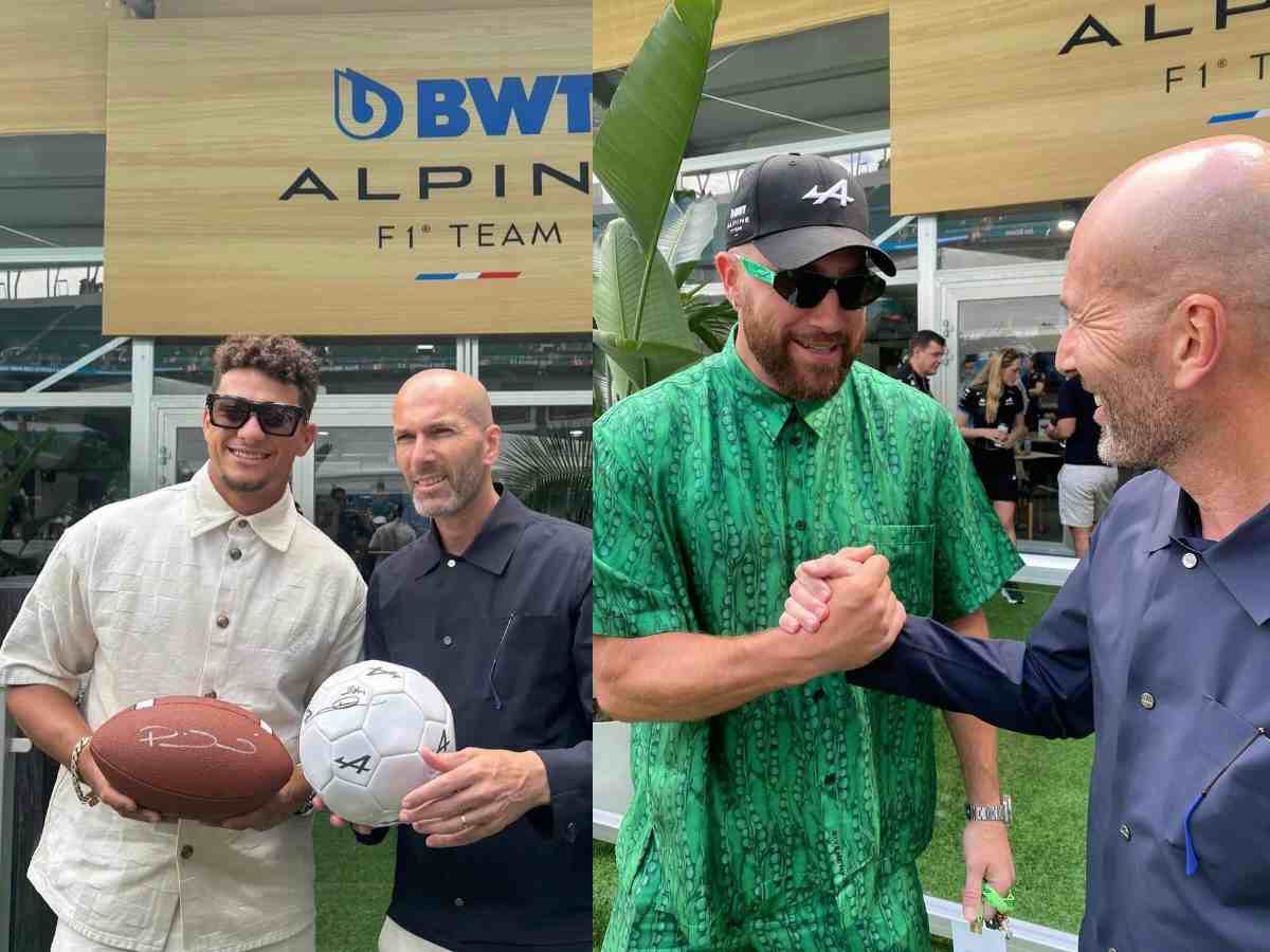 Travis Kelce,Patrick Mahomes, and Zinedine Zidane