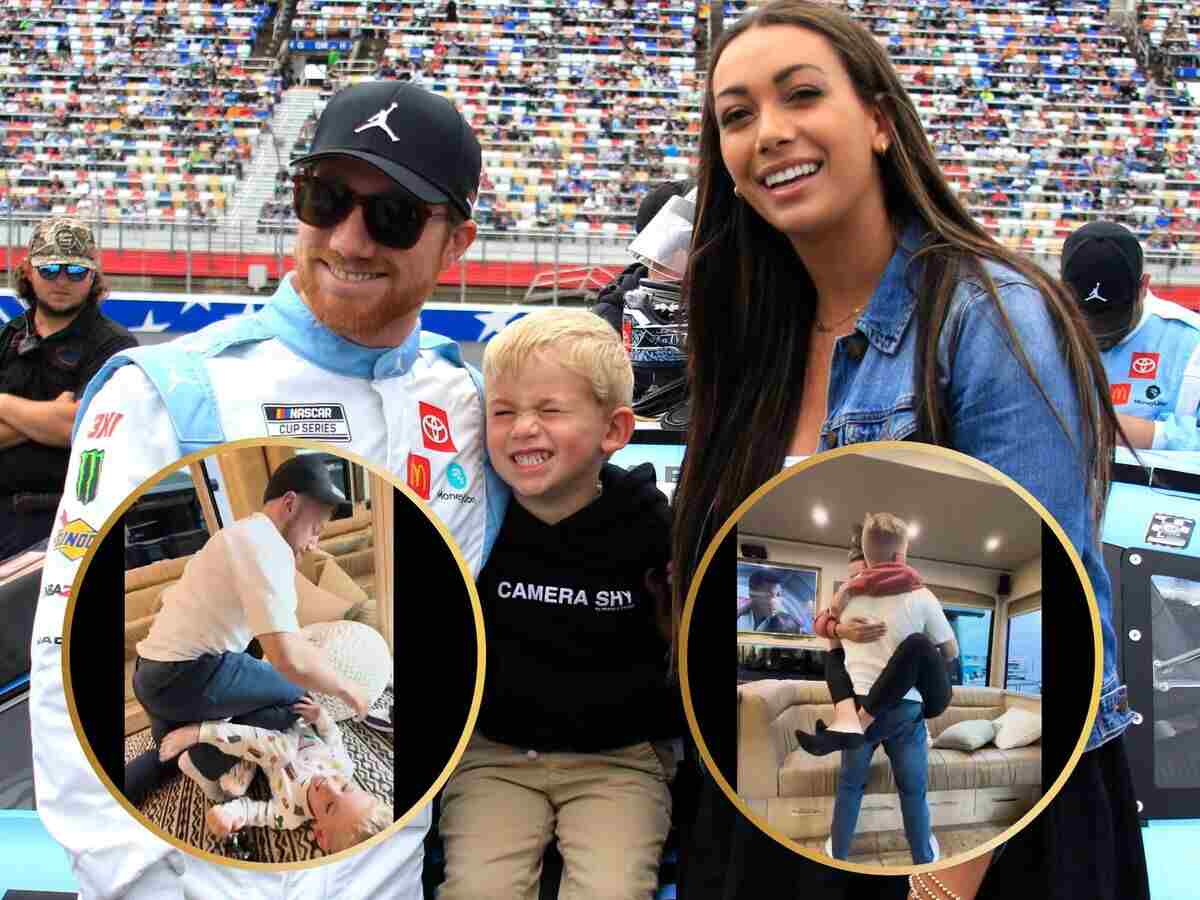 WATCH: Tyler Reddick had a “little family wrestling” match with girlfriend Alexa and son Beau