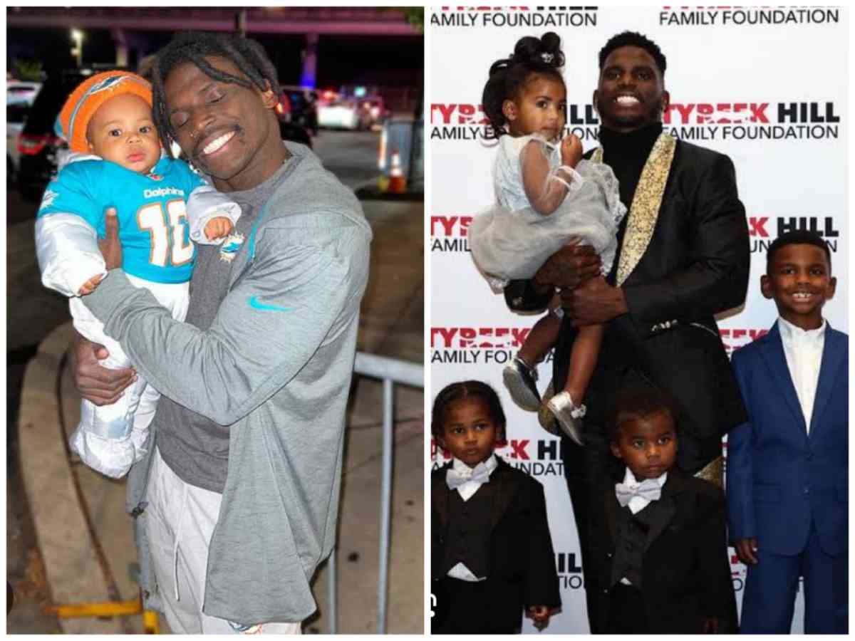 Tyreek Hill with his children