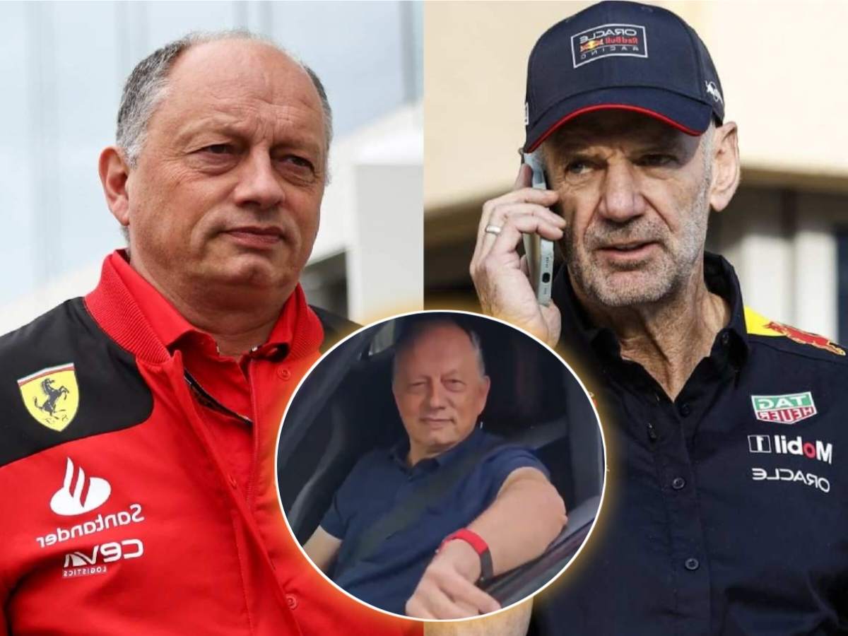 WATCH: Fred Vasseur gives a hilarious reaction as fans tell him they’re waiting for Adrian Newey to join Ferrari